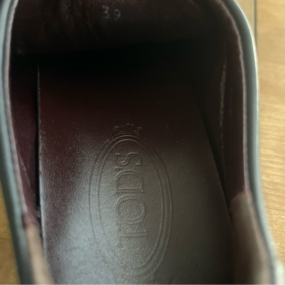 Tods Womens Driving Sneaker Black   Leather Lace Up Bowling/Walking Shoes Sz 8. - Picture 9 of 9